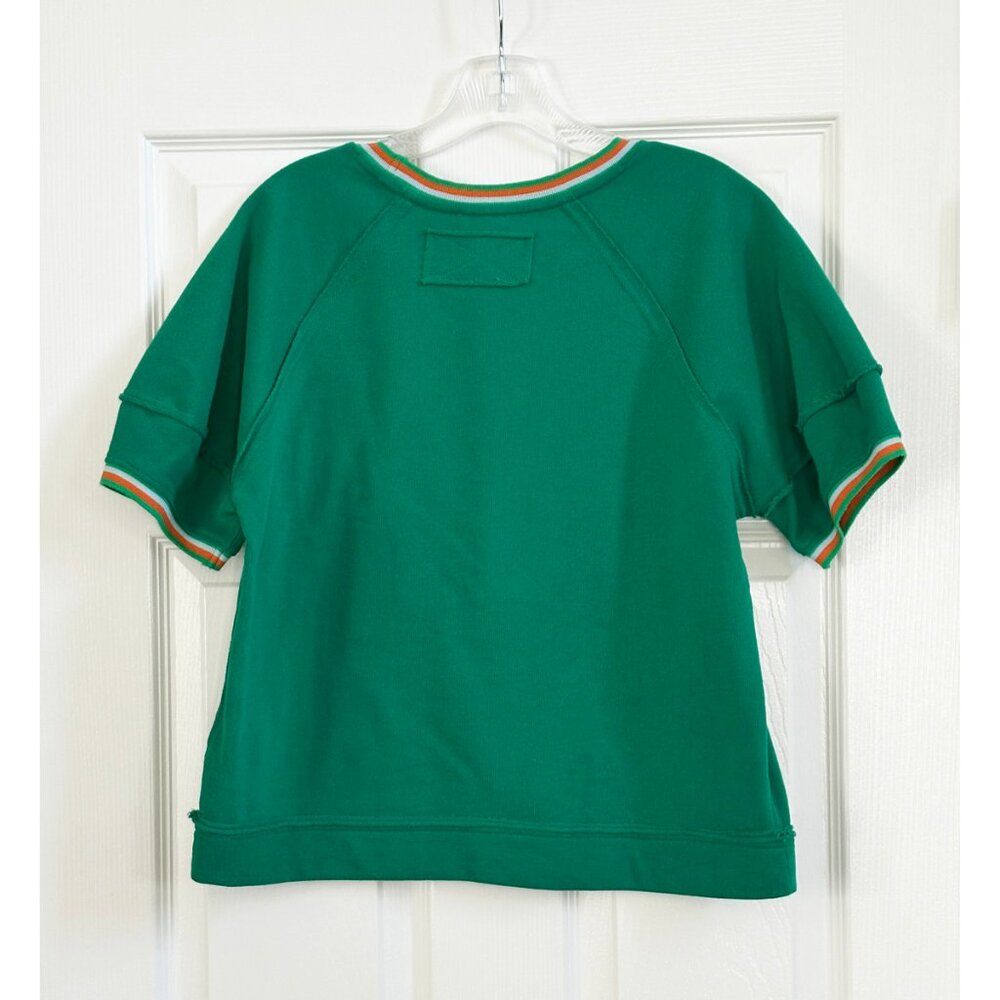 Jodifl Raglan Ringer Top - Green - Size Small - Picture 2 of 7